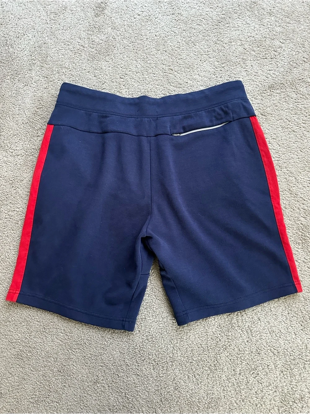 Polo Ralph Lauren Double-Knit Shield Logo Patch Athletic Shorts Mens L Blue USA